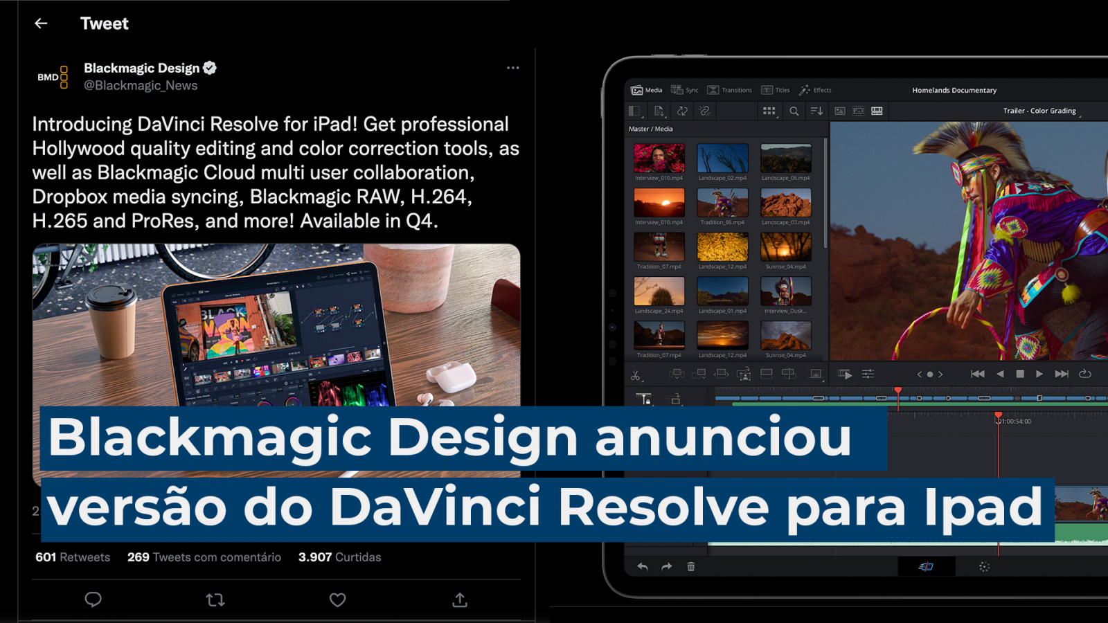 Blackmagic Design anunciou uma versão do DaVinci Resolve para Ipad